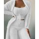 thumbnail image 3 of Conjunto de Pijama de terciopelo de felpa para mujer, Top corto, pantalones largos y abrigo, traje de 3 piezas, ropa de dormir suave, otoño e invierno, 2023, 3 of 3