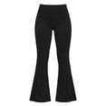 thumbnail image 6 of Ashyfjp Sport Workout Flared Yoga Pants for Women Solid Wide Elastic Waist Soft Comfortable Full Length Bottoms Ideal for Daily Yoga Training Wear, Size (S-XXL), 6 of 9