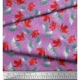 thumbnail image 2 of Soimoi Poly Georgette Fabric Spruce Leaves & Lily Floral Fabric Prints by Yard 42 Inch Wide, 2 of 3