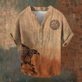 thumbnail image 2 of BUWTTER Men T Shirts Graphic Print Norse Mythology Tee Casual Short Sleeve Comfortable Blend Top Shirts for Men Khaki L, 2 of 3