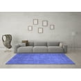 thumbnail image 3 of Ahgly Company Machine Washable Indoor Square Oriental Blue Industrial Area Rugs, 7' Square, 3 of 4
