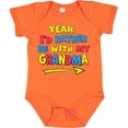 thumbnail image 3 of Inktastic Yeah I'd Rather be with My Grandma in Red Yellow and Blue Boys or Girls Baby Bodysuit, 3 of 5