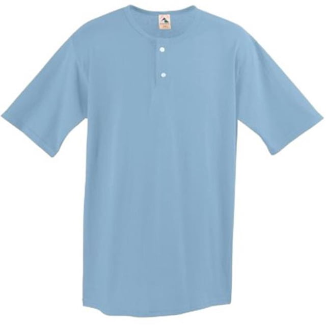580A Two-Button Baseball Jersey - Light Blue, 2X