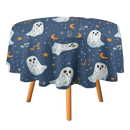 

JINGDS Cute Halloween Ghosts Note Design-567 Round Table Cloth Halloween Tablecloth Thanksgiving Day Table Cloth Round Cover Circle Tablecloth for Halloween Thanksgiving Fall Party