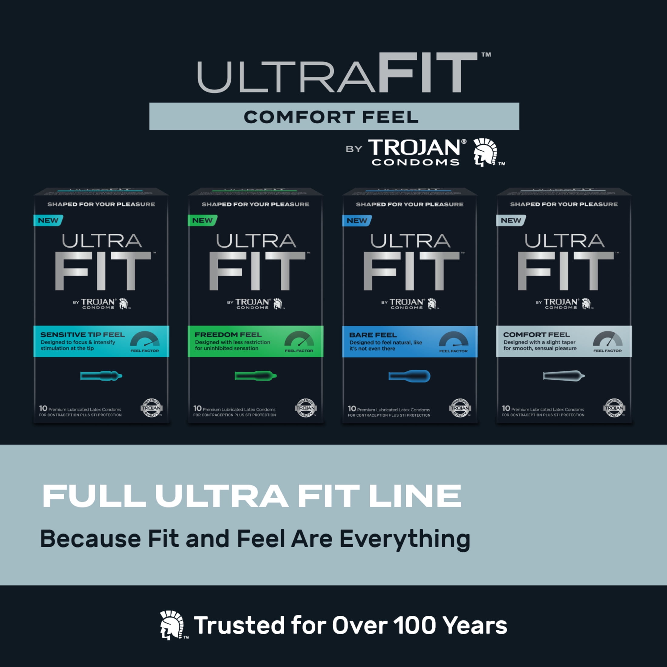 TROJAN CONDOM ULTRAFIT COMFORT FEEL 10C