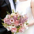 thumbnail image 5 of Artificial Flower Bouquet with 10 Blooms and 7 Branches, 13.4 Inches, Pink and White Silk, for Dining Table Centerpiece, Faux Floral Decoration, 5 of 5