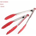 thumbnail image 3 of 2 pack de silicona y acero inoxidable Bbq pinzas de cocina de alta resistencia Bbq Feliz Sencillez, 3 of 4