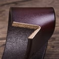 thumbnail image 3 of Costyle Mens Genuine Leather Belt Belts with Classic Silver Buckle, Brown, 3 of 8
