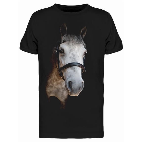 Portrait Of Pony In Darkness T-Shirt Men -Image by Shutterstock Men T-Shirt, Male x-Large
