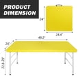 thumbnail image 2 of 4ft Portable Folding Table, Plastic Picnic Table, Maximum Weight 135KG Portable Desk with Handle for Camping Beach Party, Yellow, 2 of 7