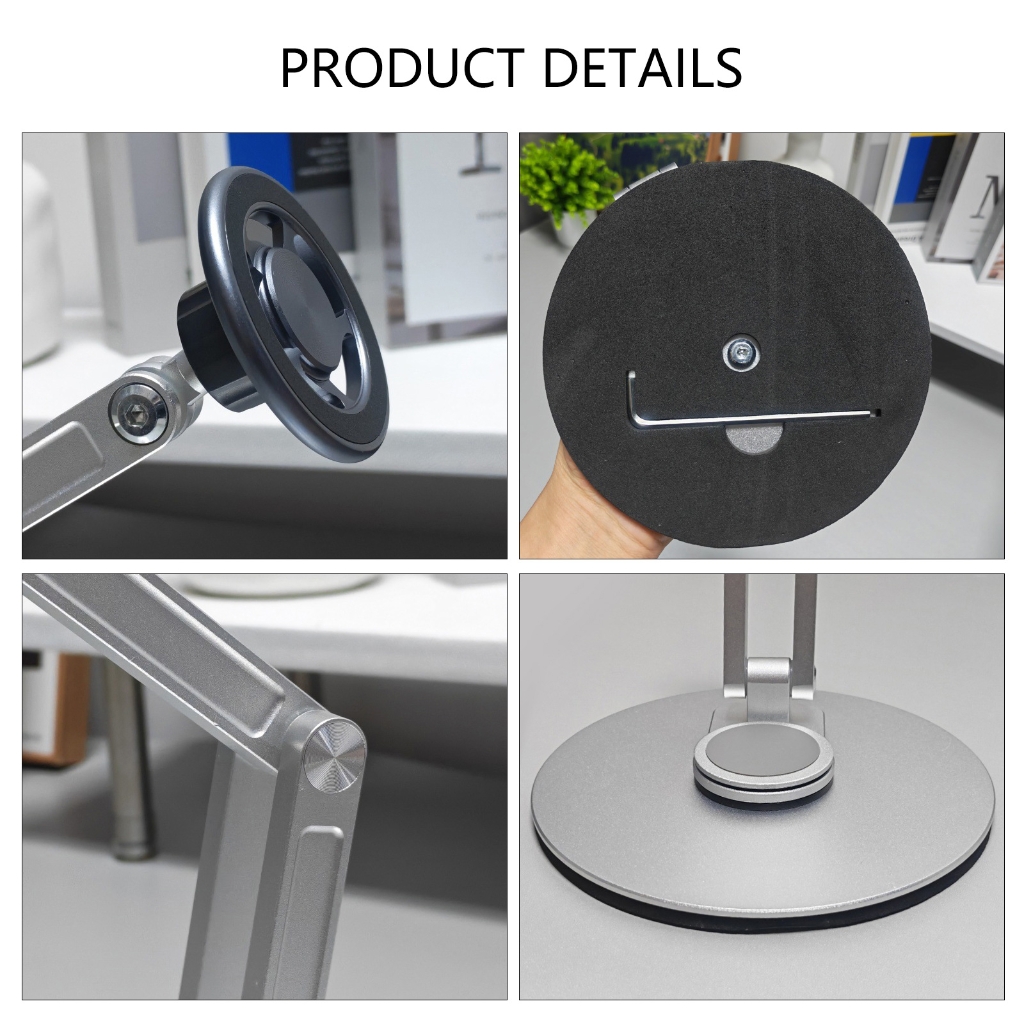360 Degree Rotating Metal Phone Stand For Desk Magnetic Hollow Design Bracket
