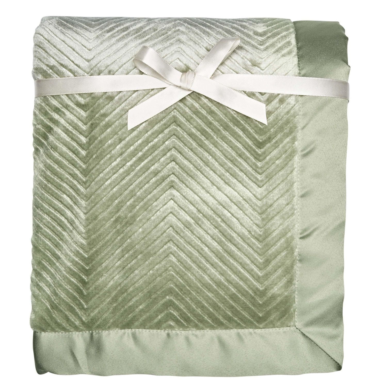 Modern Moments by Gerber Baby Girl 1 Pack Herringbone Plush Blanket in Green, Sized 30" x 40"
