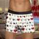 thumbnail image 1 of WILLBEST Ropa Interior Corta Informal para Hombre, Estilo San Valentín, con Estampado de Rosas Rojas Especiales, Cintura Media, 1 of 4