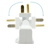 3 Outlet Grounded Swivel Wall Tap Splitter with 180° Rotating Plug, 1 to 3 Outlet Adapter | 2 Pack