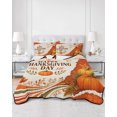 thumbnail image 2 of Quilts Queen Size Bedding Set, Burnt Orange Pumpkins Thanksgiving Reversible Summer Quilt 3 Pieces, Fall Botanical Farmhouse Lightweight Bedspreads Coverlets with 2 Pillow Shams for All Seasons, 2 of 5