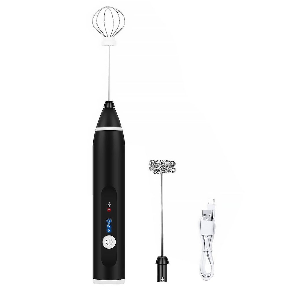 Electric Milk Frother Rechargeable Egg Beater 3 Speed Foam Maker