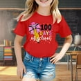 thumbnail image 2 of Toddler Girl Tops Children Fashion Casual Print Round Neck Loose Short Sleeve T Shirt Top Red T Shirts for Boys and Girls,3-4Y, 2 of 4