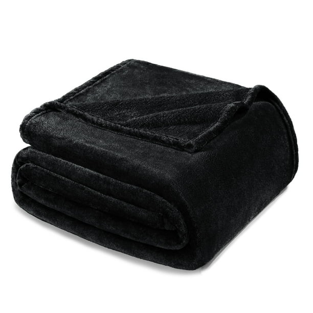Manta Exclusivo Mezcla Fleece Queen, 230 x 230 cm, color negro