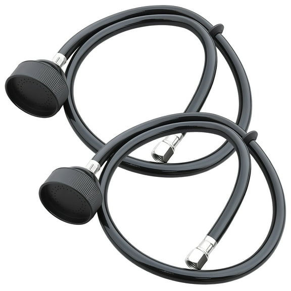 2 Pcs Salon Shampoo Bowl Sprayer Head with 48.8 in Hose, Portable Faucet Shower, Soft & Even Water Flow, Flexible Black Plastic Hose for Pet Bathing, Hair Washing