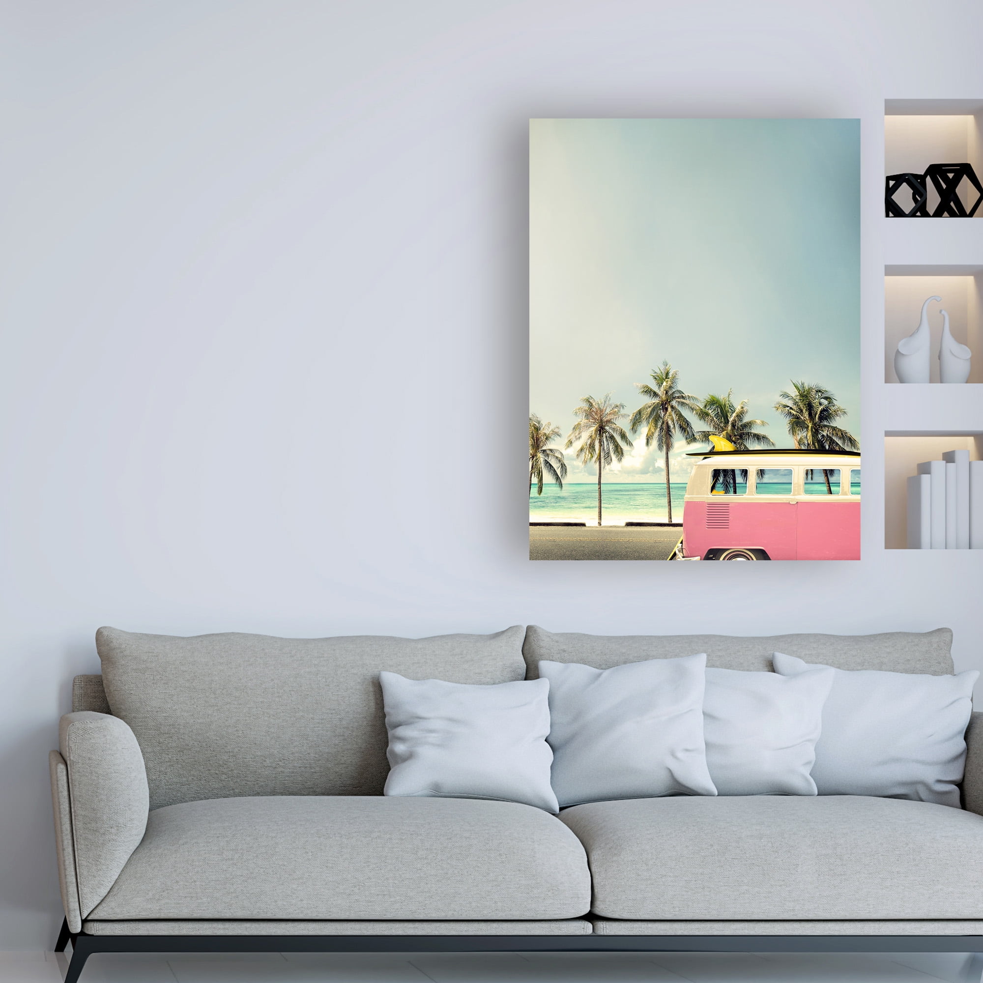 Trademark Fine Art Landscape Canvas Art ' Surf B Pink Fabrikken ' by Design Fabrikken