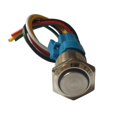 thumbnail image 2 of Interruptor de botón pulsador redondo autoenclavable Luz LED blanca con conector de cable Cola Interruptor de botón pulsador redondo alto, 2 of 8