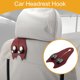 thumbnail image 2 of Gancho Universal para Reposacabezas de Asiento de Automóvil, 1 Pcs, Rojo Vino, 7.17"x3.94", 2 of 7