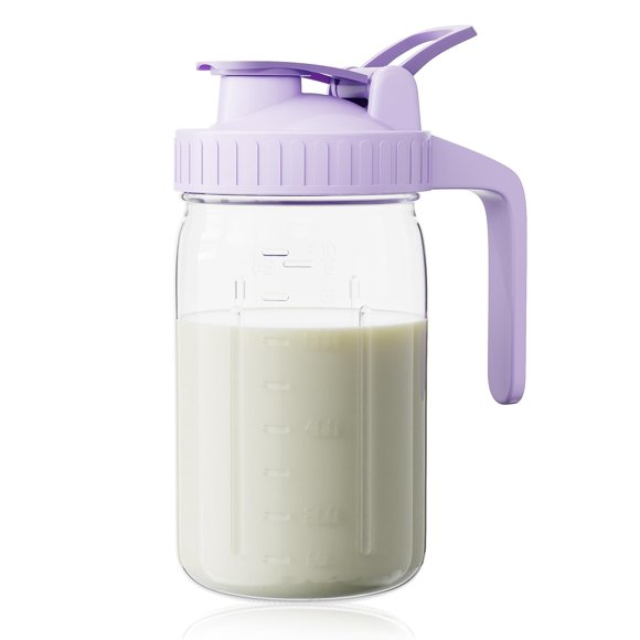 Jarra de leche materna OneDream Mason, 950 ml con tapa, color morado
