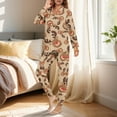 thumbnail image 3 of DISNIMO Womens 2 Piece Pajama Sets Deer Printed Soft Comfy Pj Sets Christmas Sleepwear Long Sleeve Button Down Loungewear with Long Pants, 3 of 7