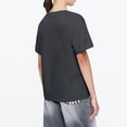 thumbnail image 5 of Camisetas de Cuello en V de Algodón de Mujer de Manga Corta de Ajuste Suelto, Camisa de Cuello Redondo de Color Sólido de Moda, 5 of 5