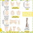 thumbnail image 2 of Easter Theme Unfinished Wood Pendant Decorations Painting Supplies Wall Decorations with Jute Rope Wheat 69~79.5x34~124x2~2.5mm for DIY, 2 of 7