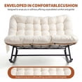 thumbnail image 4 of Oversized Outdoor Rocking Chair with Thick Cushion, Wicker Papasan Rocking Chair for Patio Garden, Heavy Duty Metal Frame 450 lbs Capacity, Reading Lounge Chair for Indoor Outdoor, 4 of 6