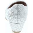 thumbnail image 4 of Link Fisher-3K Girl's Slip On Rhinestone Wrapped Wedge Heel Party Shoes, Silver, 9, 4 of 7