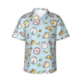 thumbnail image 1 of Fotbe Rabbit Burger Coffee Camisa Hawaiana para Hombre Unisex – Camisa Casual de Verano con Botones de Manga Corta de Algodón y Lino,Large, 1 of 7