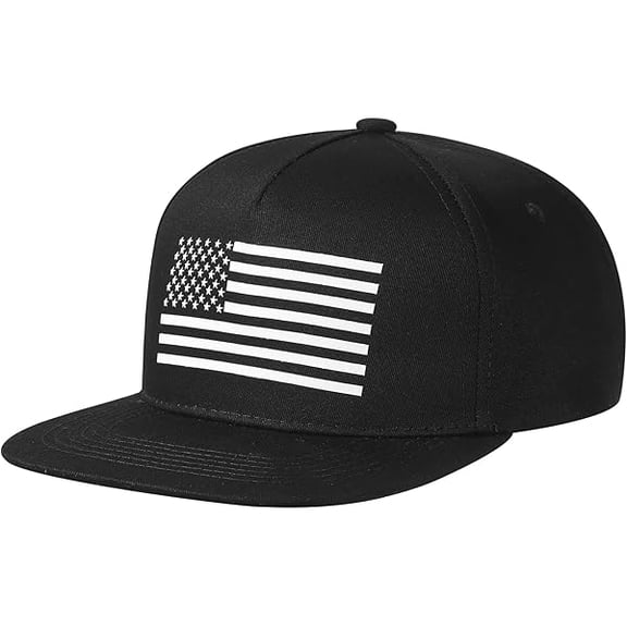 Eryueer Baseball Cap, Snapback Trucker Hat for Men & Women with American Flag and Adjustable, Breathable Mesh, Flat Bill Hats