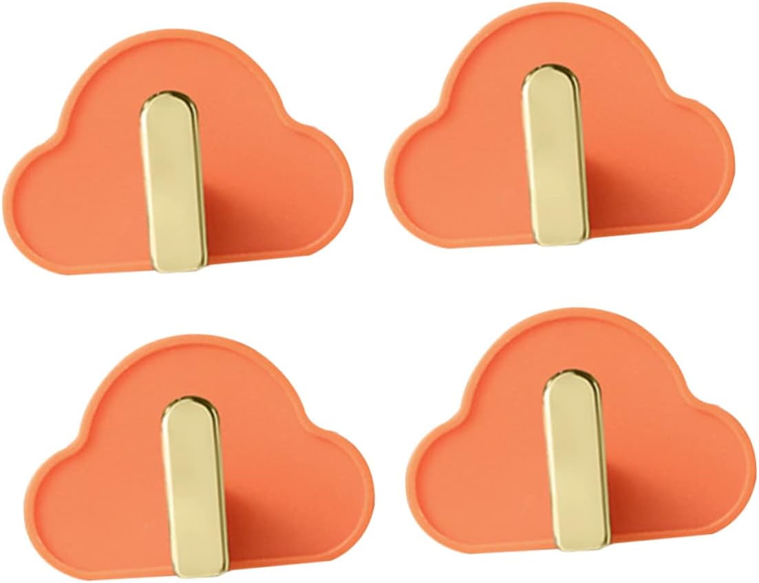 4 pcs Coat Hanging Hanger Traceless Cute Plastic PunchingFree Cloud