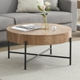 thumbnail image 3 of Kojooin Round Coffee Table with 2 Drawers, Farmhouse Centre Table with Storage and Metal Frame for Living Room, 3 of 8