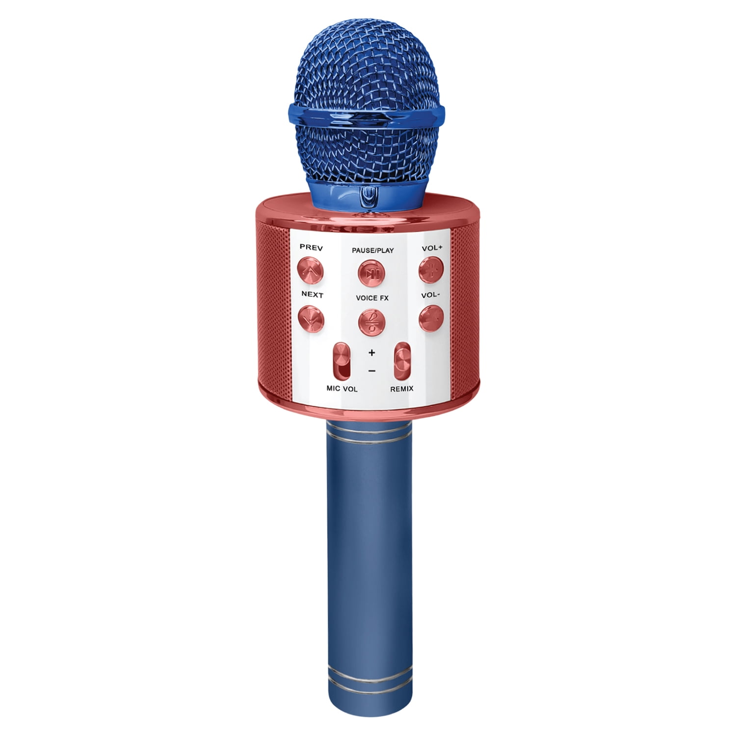 Crayola CKM150 Combo Bluetooth Karaoke Handheld Mic and 5-Watt Speaker, FM/USB/microSD, Aux In/Out, Vocal FX, up to 2 Hours Play Time (Blue) CKM150B