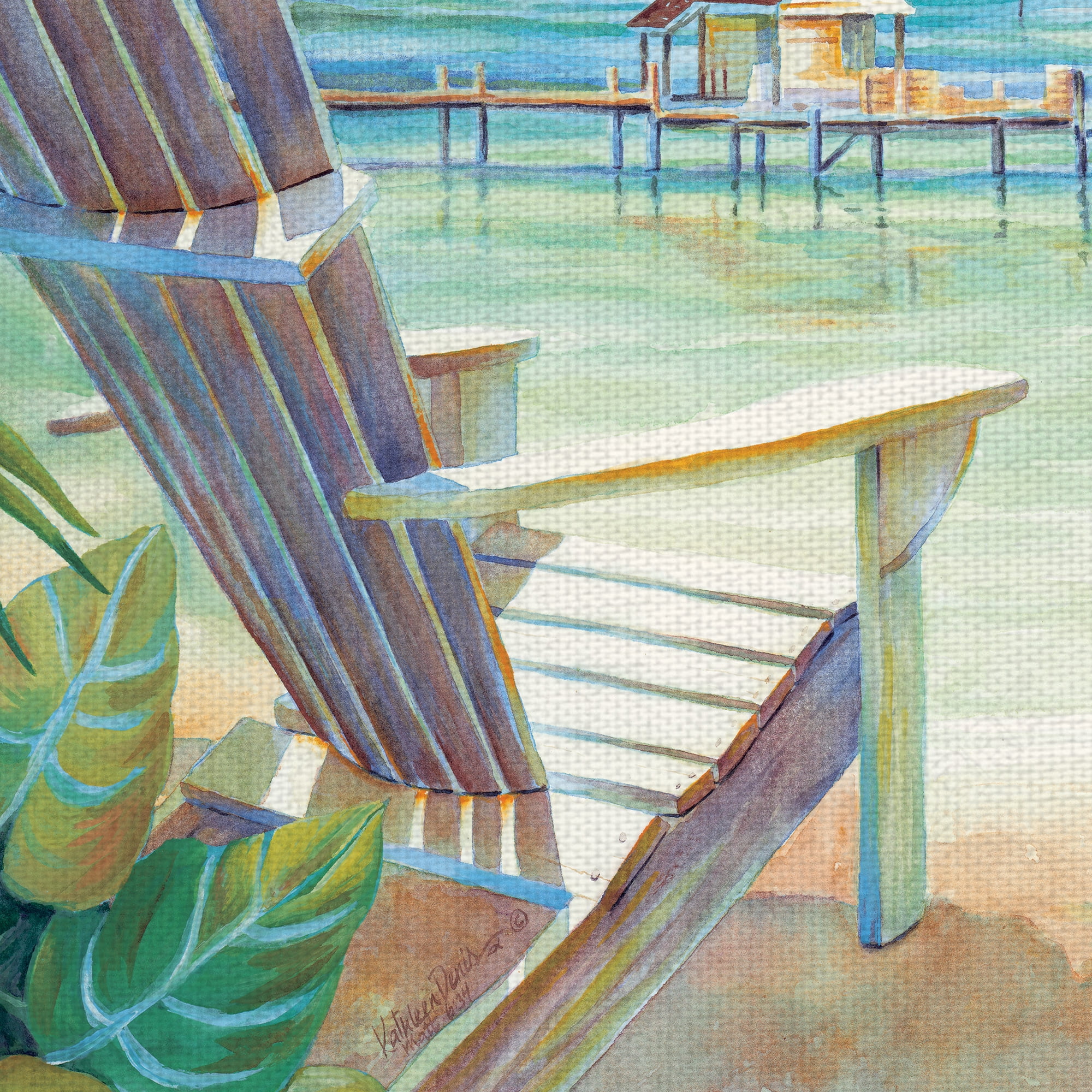 Masterpiece Art Gallery Lazy Beach Daze I by Kathleen Denis Canvas Art Print 22" x 28"
