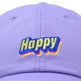 thumbnail image 2 of DALIX Colorful Happy Hat Mens Womens Embroidered Baseball Cap in Lavender, 2 of 6