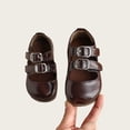 thumbnail image 5 of Girls Flat Leather Shoes Soft Sole Low Heel Vintage Style Spring Summer Casual Footwear, 5 of 6