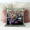 thumbnail image 2 of Tree Oil Duo Throw Pillow with Removable Cover in Brown Green Purple 20x20, 2 of 6