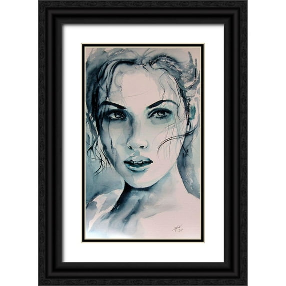 Kovacs, Anna Brigite 21x32 Black Ornate Wood Framed with Double Matting Museum Art Print Titled - Girl Portrait