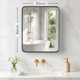 thumbnail image 2 of Gianna Anti-Fog Bathroom Wall Mirror – 30" x 36" Shatterproof Vanity Mirror with Rectangular Metal Frame, Black, 2 of 5
