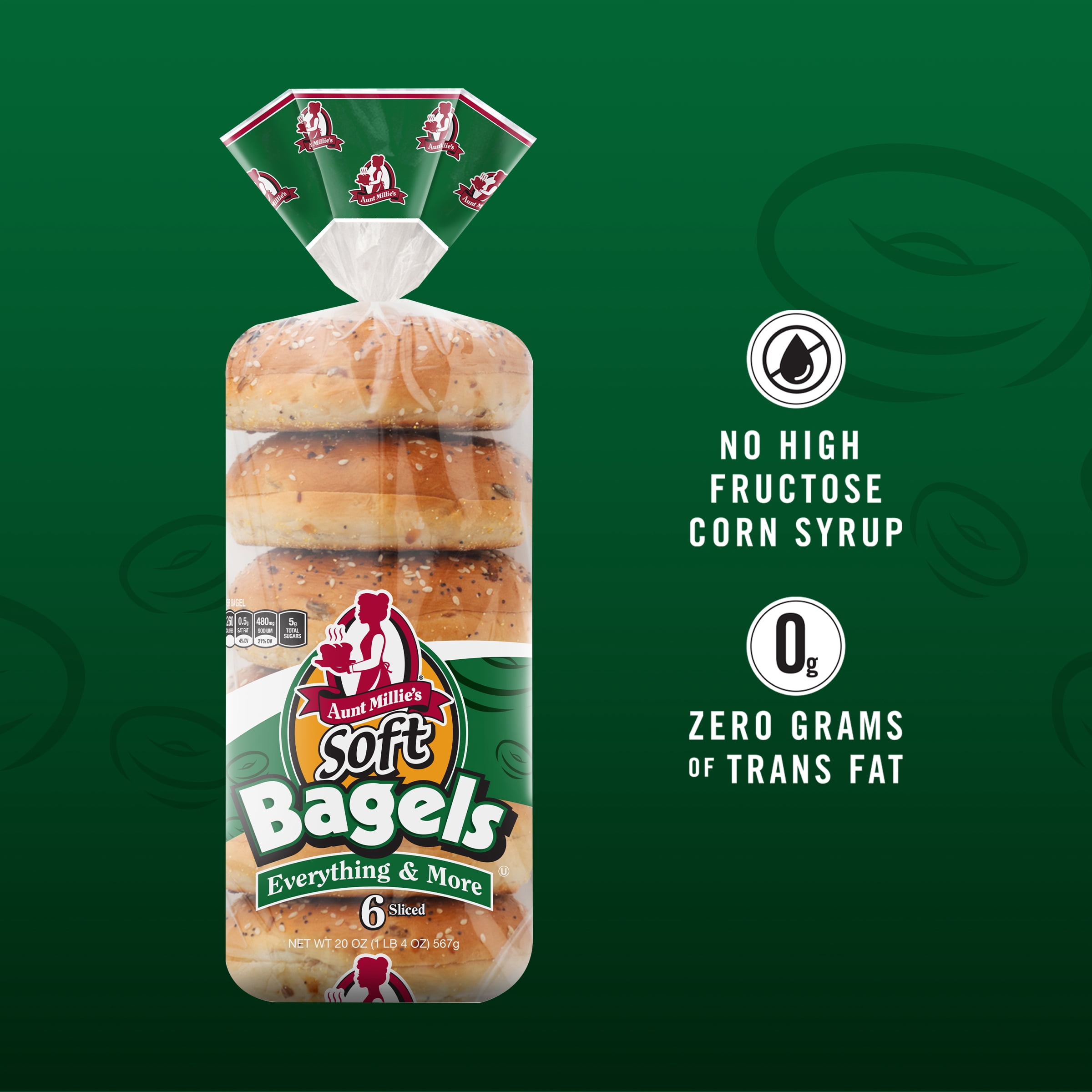 Aunt Millie's Bagels, Everything & More, 20 oz, 6 Count