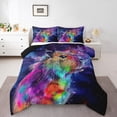 thumbnail image 2 of Cartoon Capybara King Comforter Set Watercolor Animal Bedding Set King Psychedelic Galaxy Stars Bedding Comforter Sets Rainbow Graffiti Duvet Set Trippy Nebula Cosmos Quilted Comforter, 2 of 7