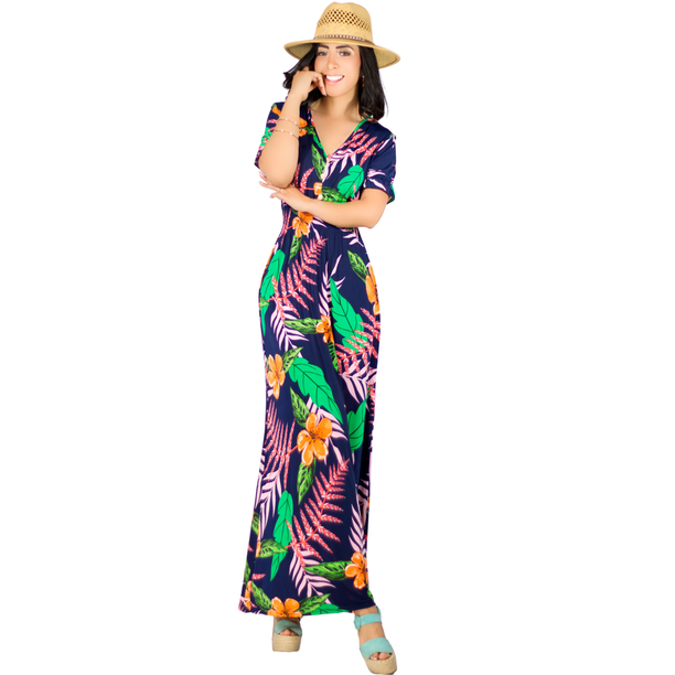 VESTIDO DE MUJER LARGO STRETCH CASUAL PRIMAVERA VERANO PLAYA ALBERCA UNITALLA