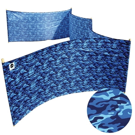 Ocean Camo Pro Beach Recycled Polyester Rip-Stop 20 ft Lightweight Windscreen  Privacy Screen  Wind Blocker  Free Matching Shoulder Bag