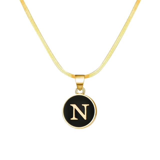 SIfdSeng Collier Initiale 26 Forme Ronde Chaîne Alphabet 26 Collier Alphabet A Z Initiale 26 Colliers Dorés pour Femmes Filles