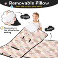 thumbnail image 3 of Cow and Ice Cream Beige Pattern Toddler Nap Mat with Pillow & Blanket, Soft Sleeping Mat for Preschool Daycare Travel Sleepovers, 3 of 6