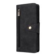 thumbnail image 6 of Allytech Samsung Galaxy A54 5G Wallet Case with Zipper Pocket, Luxury PU Leather Flip Cover with Card Slots & Wrist Strap, Shockproof Kickstand Magnetic Buckle Protective Case for Women Men, Black, 6 of 15